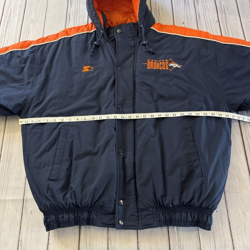 Vintage Starter Denver Broncos Jacket XL + Super Bowl XXXIII Football COA Korea - Picture 9 of 12